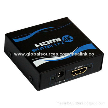 2 Ports 4K HDMI Splitter, Supports Blue-ray 24, 50, 60fs, HD-DVD and xvYCC